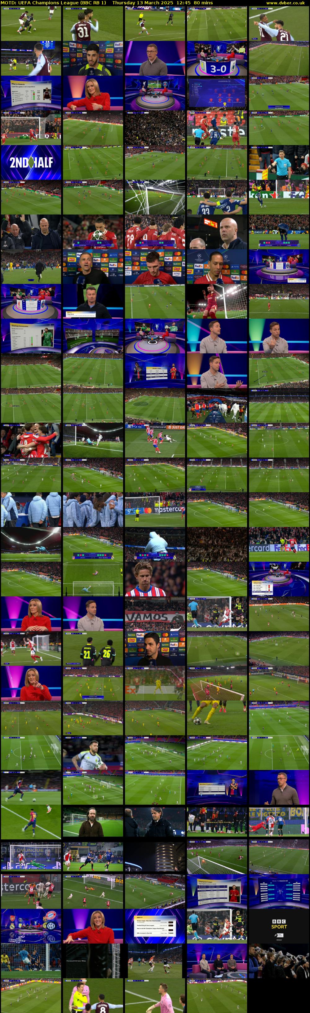 MOTD: UEFA Champions League (BBC RB 1) Thursday 13 March 2025 12:45 - 14:05