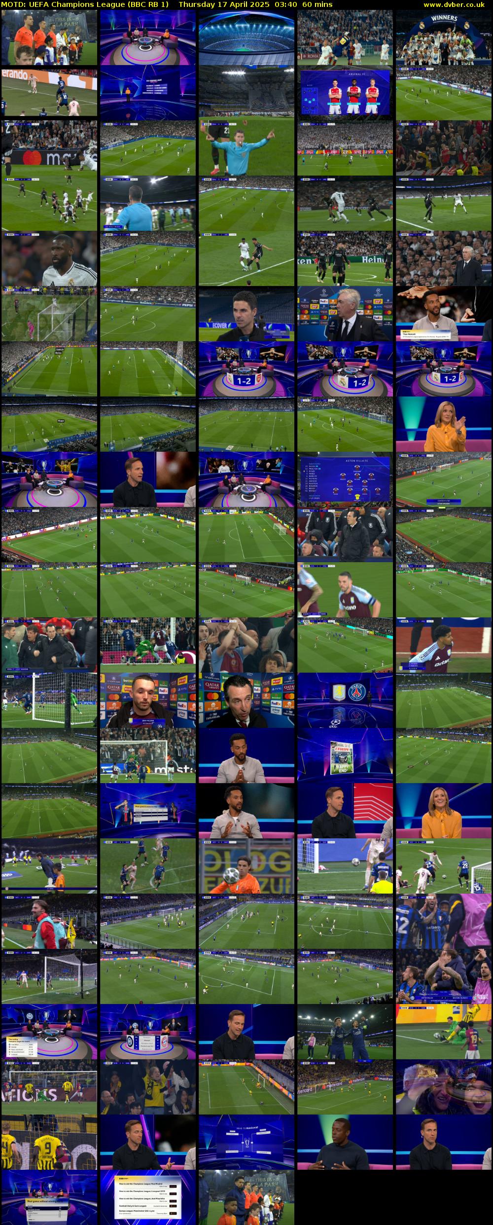 MOTD: UEFA Champions League (BBC RB 1) Thursday 17 April 2025 03:40 - 04:40