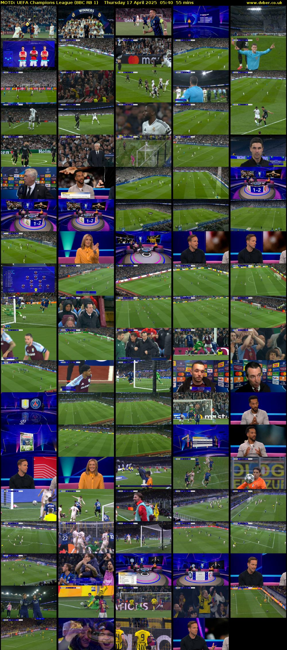 MOTD: UEFA Champions League (BBC RB 1) Thursday 17 April 2025 05:40 - 06:35