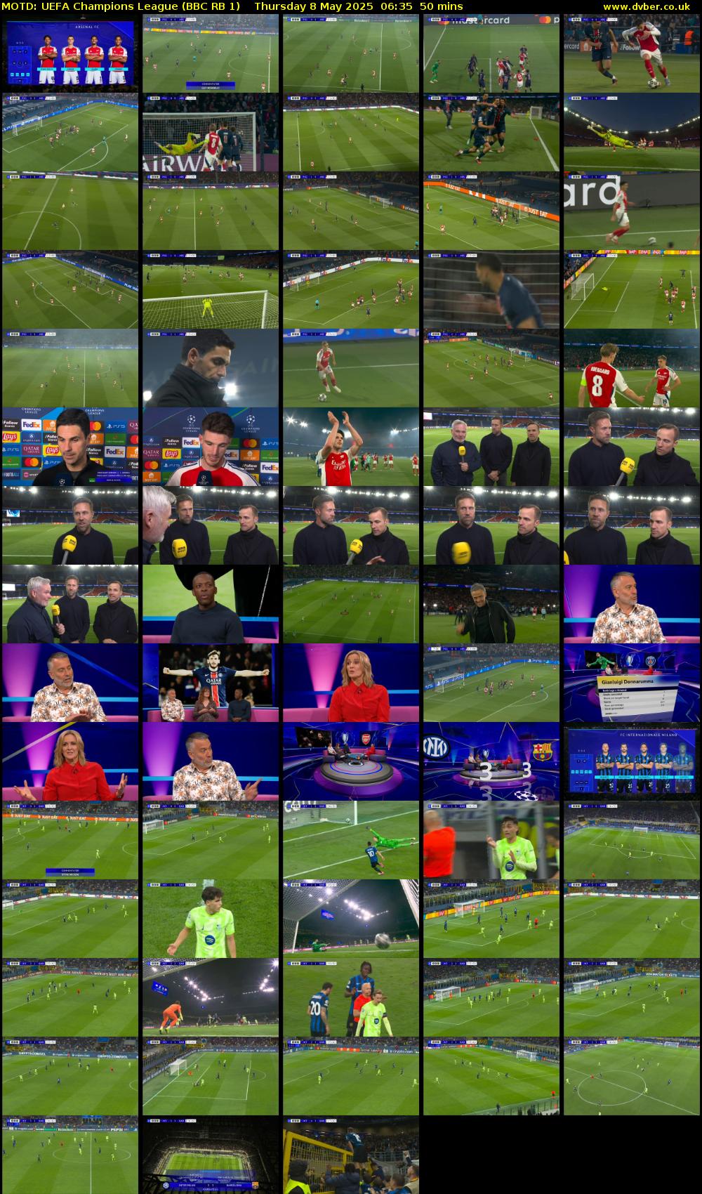 MOTD: UEFA Champions League (BBC RB 1) Thursday 8 May 2025 06:35 - 07:25