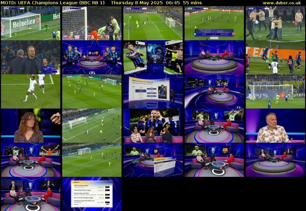MOTD: UEFA Champions League (BBC RB 1) Thursday 8 May 2025 06:45 - 07:40