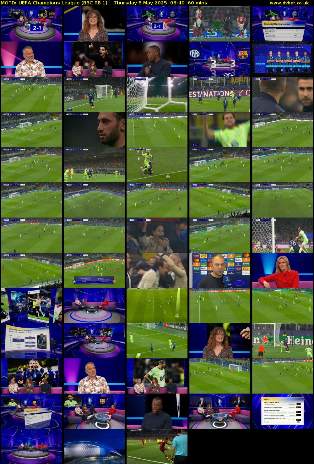 MOTD: UEFA Champions League (BBC RB 1) Thursday 8 May 2025 08:40 - 09:40