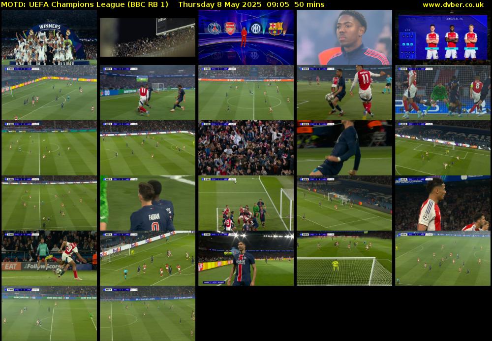 MOTD: UEFA Champions League (BBC RB 1) Thursday 8 May 2025 09:05 - 09:55