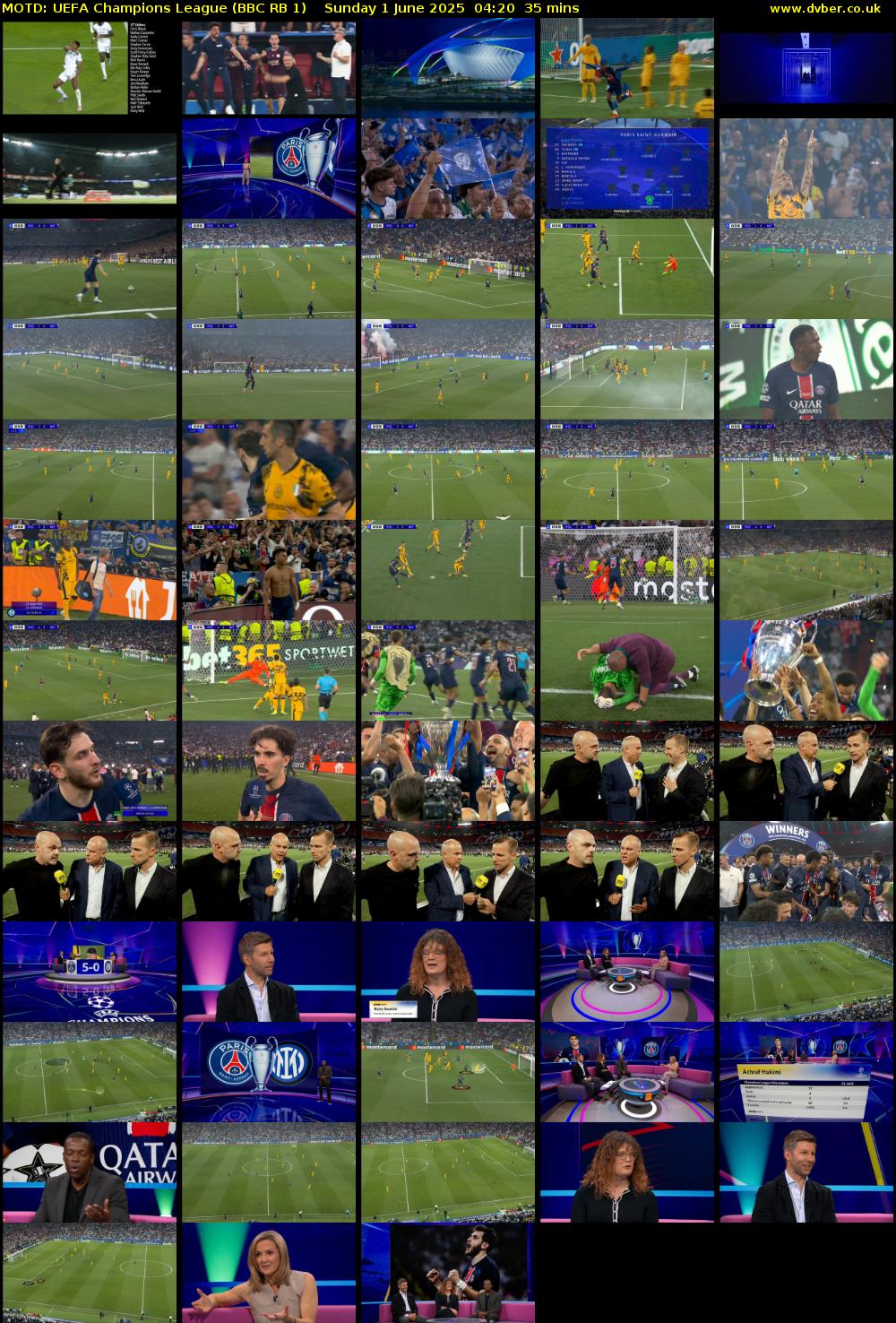 MOTD: UEFA Champions League (BBC RB 1) Sunday 1 June 2025 04:20 - 04:55