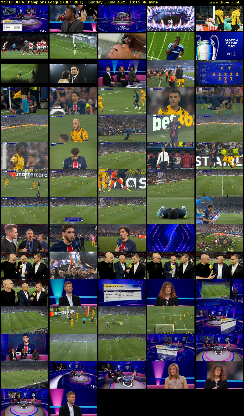MOTD: UEFA Champions League (BBC RB 1) Sunday 1 June 2025 10:15 - 10:55