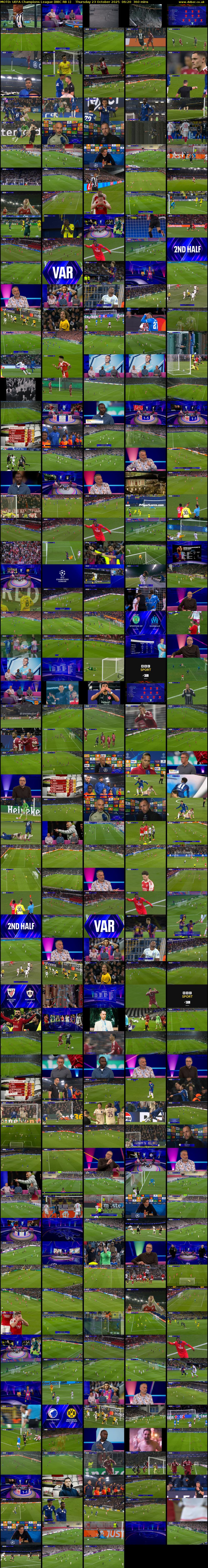 MOTD: UEFA Champions League (BBC RB 1) Thursday 23 October 2025 06:20 - 12:20
