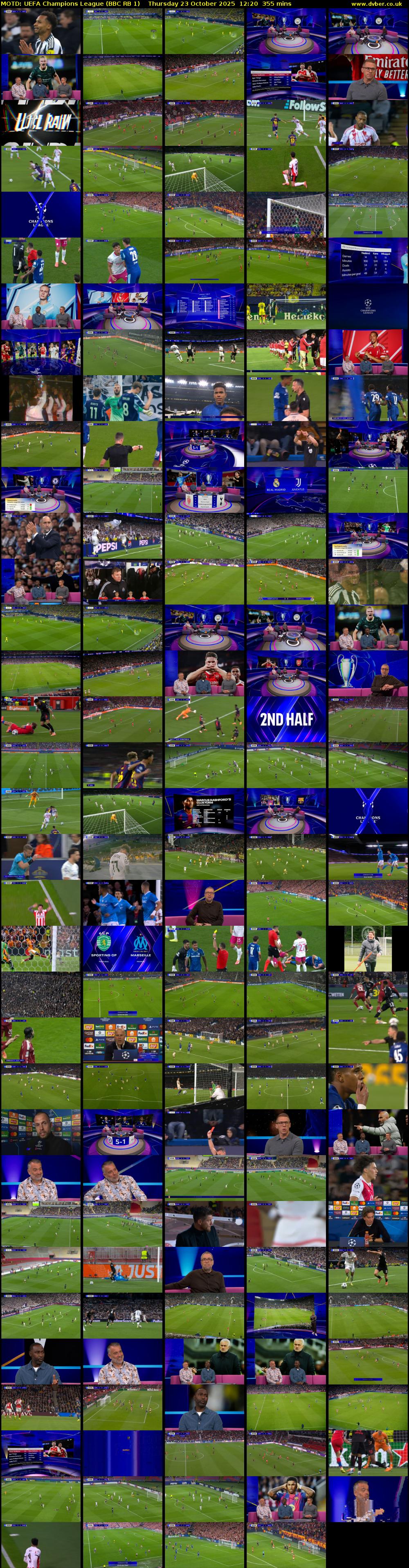 MOTD: UEFA Champions League (BBC RB 1) Thursday 23 October 2025 12:20 - 18:15