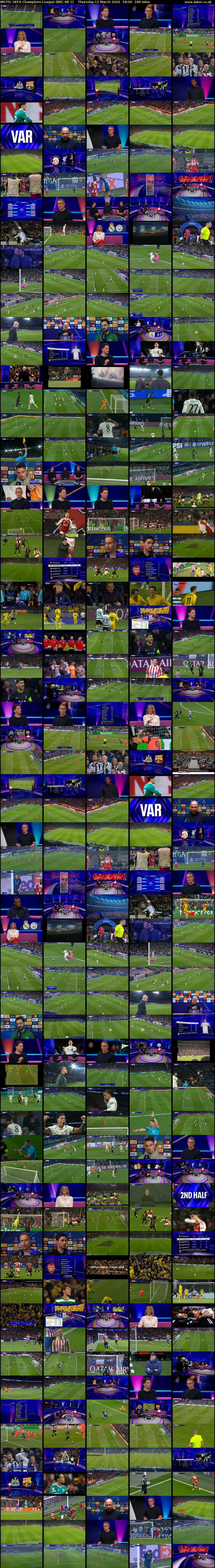 MOTD: UEFA Champions League (BBC RB 1) Thursday 12 March 2026 18:00 - 21:00