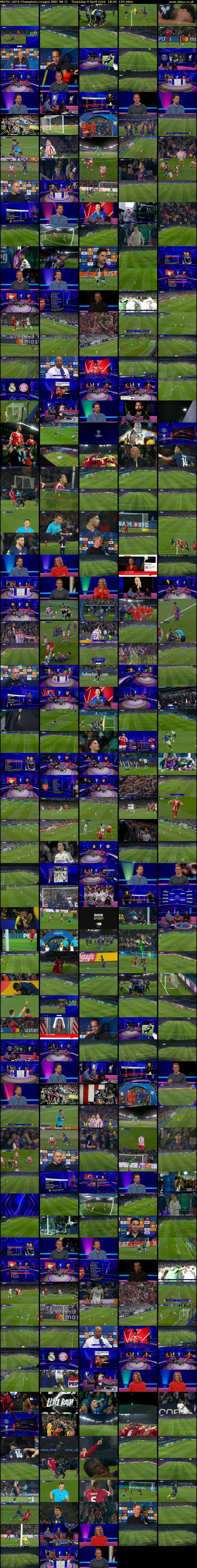 MOTD: UEFA Champions League (BBC RB 1) Thursday 9 April 2026 18:00 - 21:15