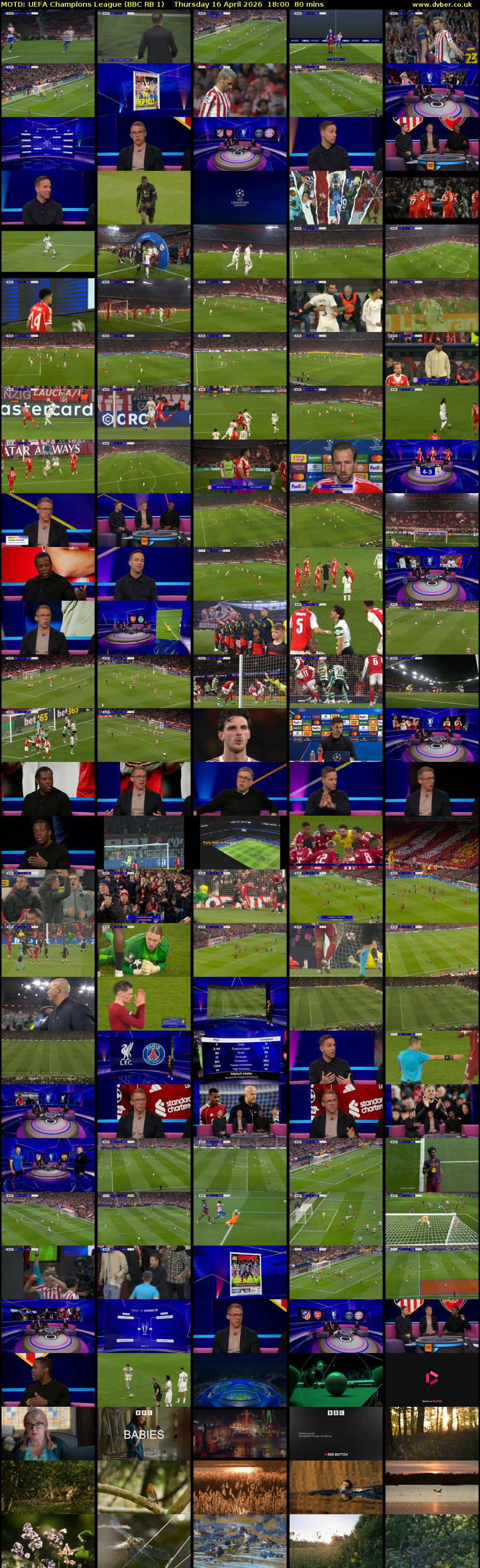 MOTD: UEFA Champions League (BBC RB 1) Thursday 16 April 2026 18:00 - 19:20