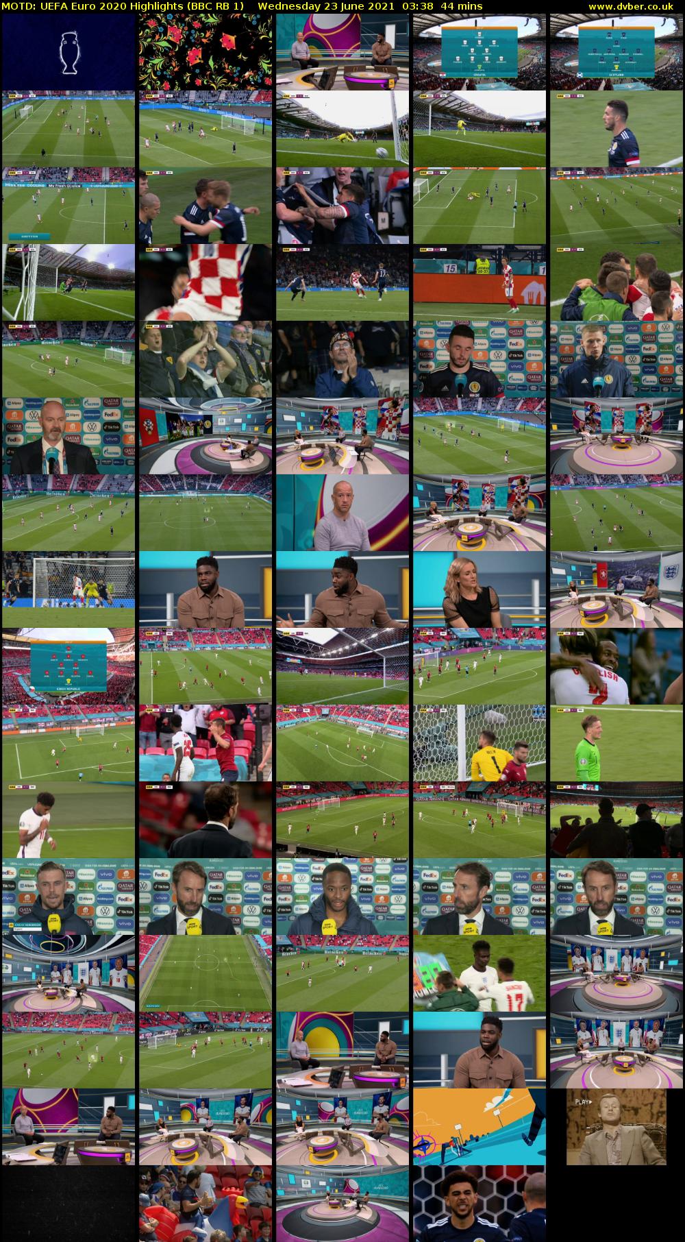 MOTD: UEFA Euro 2020 Highlights (BBC RB 1) Wednesday 23 June 2021 03:38 - 04:22