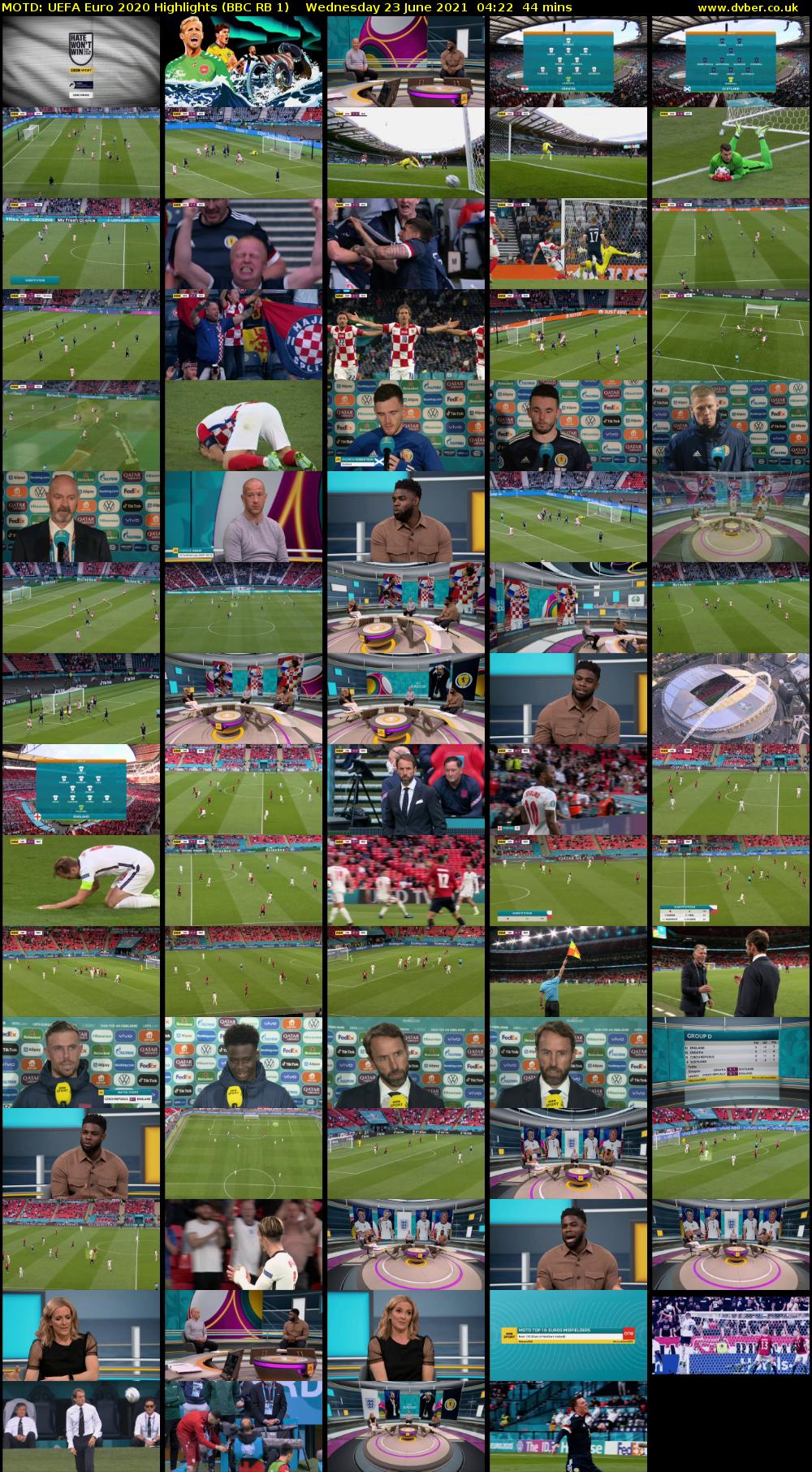 MOTD: UEFA Euro 2020 Highlights (BBC RB 1) Wednesday 23 June 2021 04:22 - 05:06