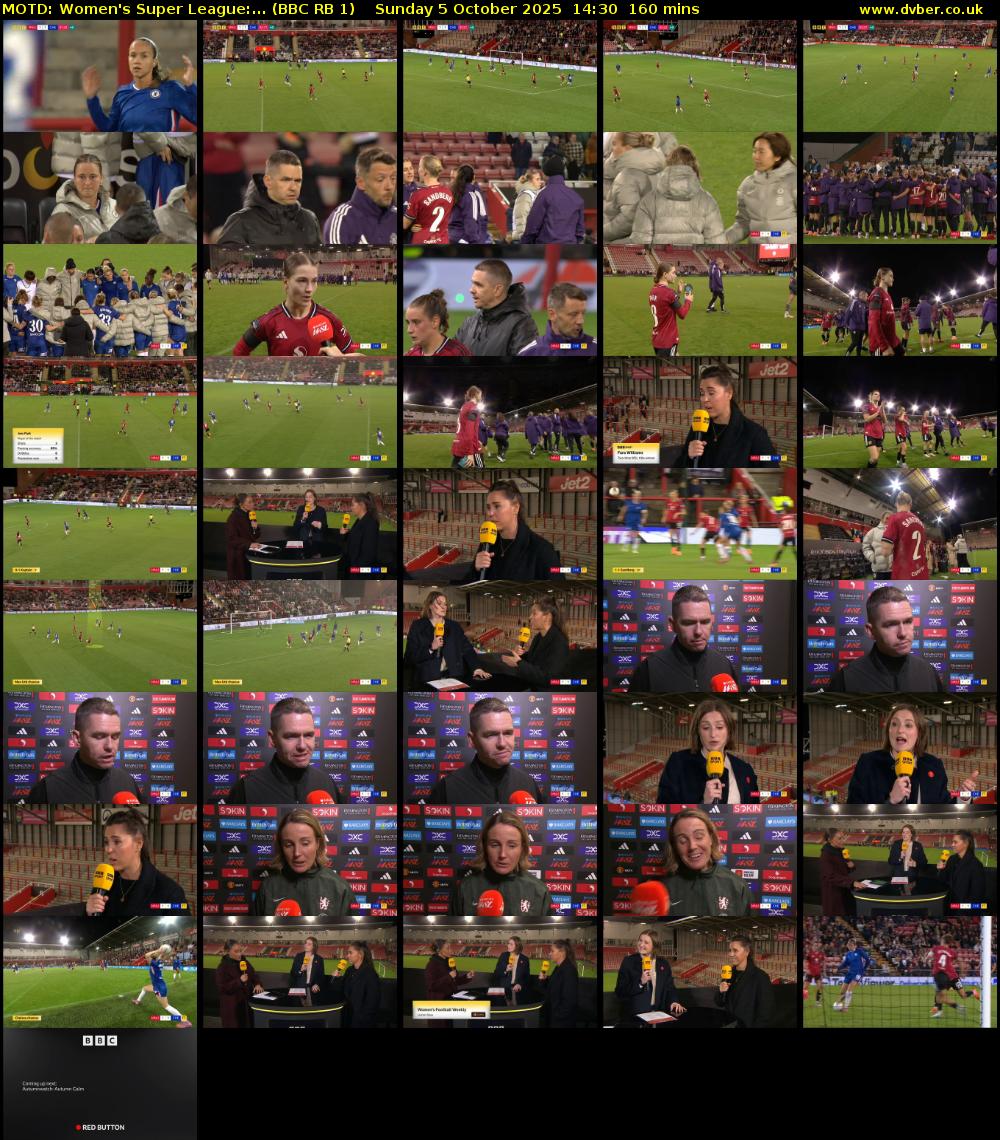 MOTD: Women's Super League:... (BBC RB 1) Sunday 5 October 2025 14:30 - 17:10