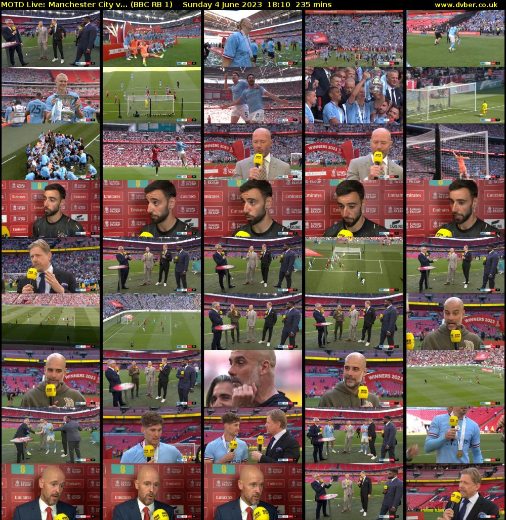 MOTD Live: Manchester City v... (BBC RB 1) Sunday 4 June 2023 18:10 - 22:05
