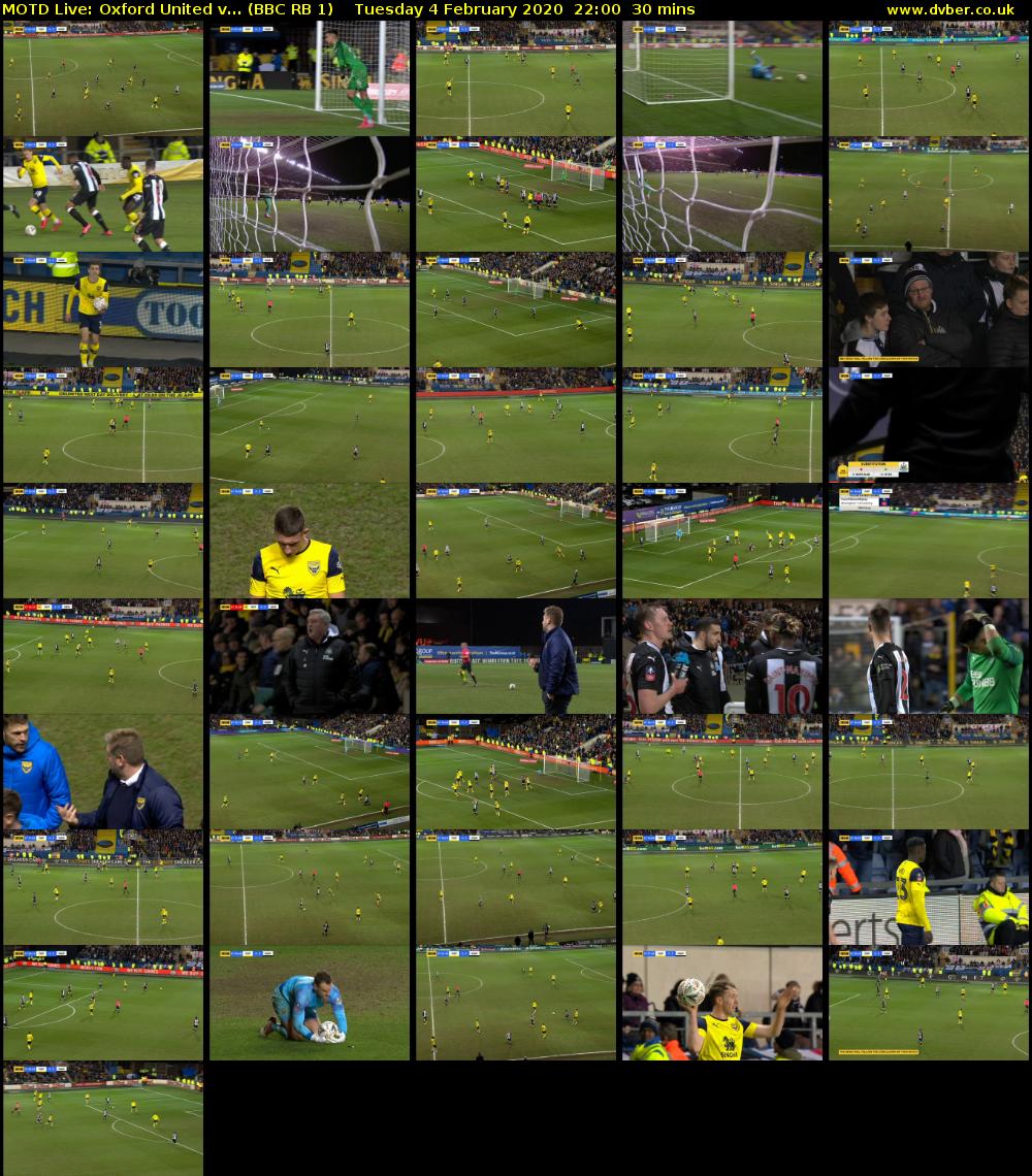 MOTD Live: Oxford United v... (BBC RB 1) Tuesday 4 February 2020 22:00 - 22:30