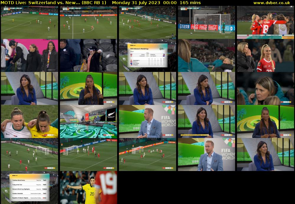 MOTD Live: Switzerland vs. New... (BBC RB 1) Monday 31 July 2023 00:00 - 02:45