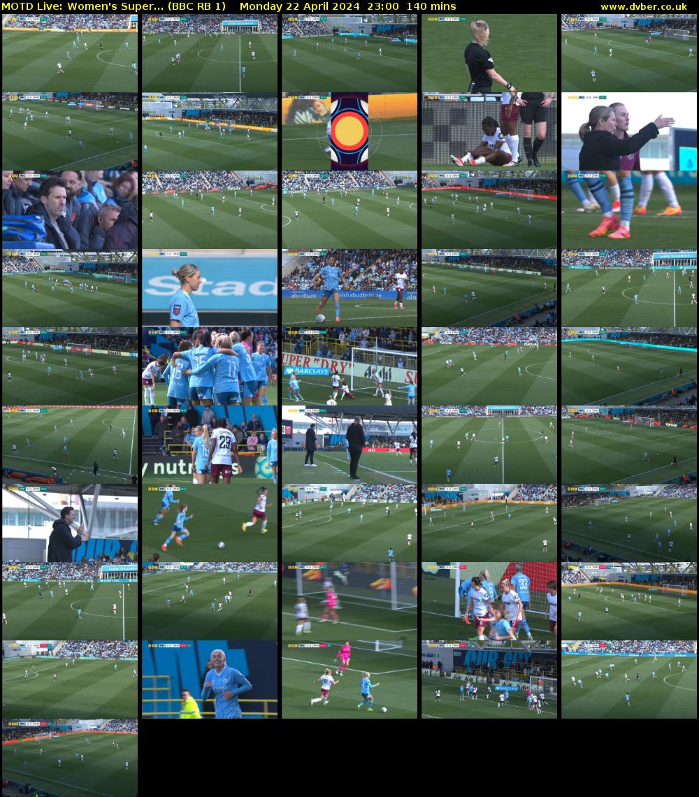 MOTD Live: Women's Super... (BBC RB 1) Monday 22 April 2024 23:00 - 01:20