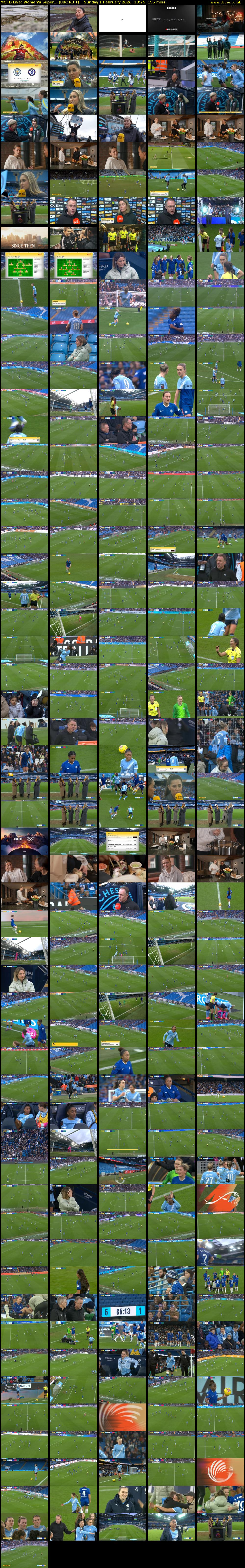 MOTD Live: Women's Super... (BBC RB 1) Sunday 1 February 2026 18:25 - 21:00