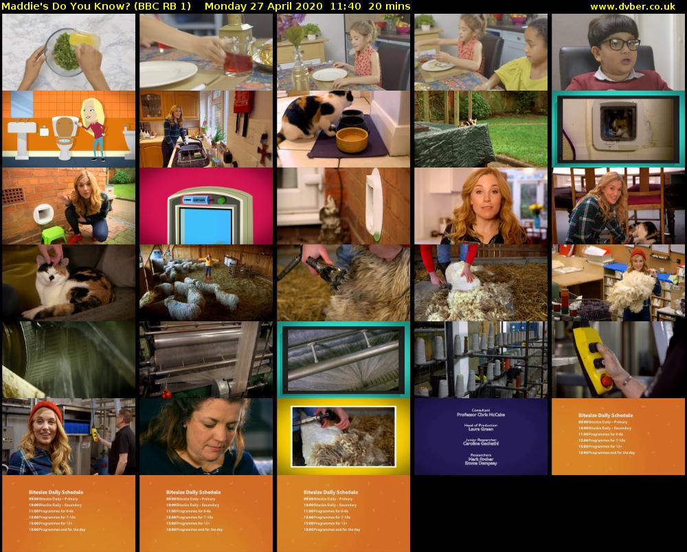 Maddie's Do You Know? (BBC RB 1) Monday 27 April 2020 11:40 - 12:00
