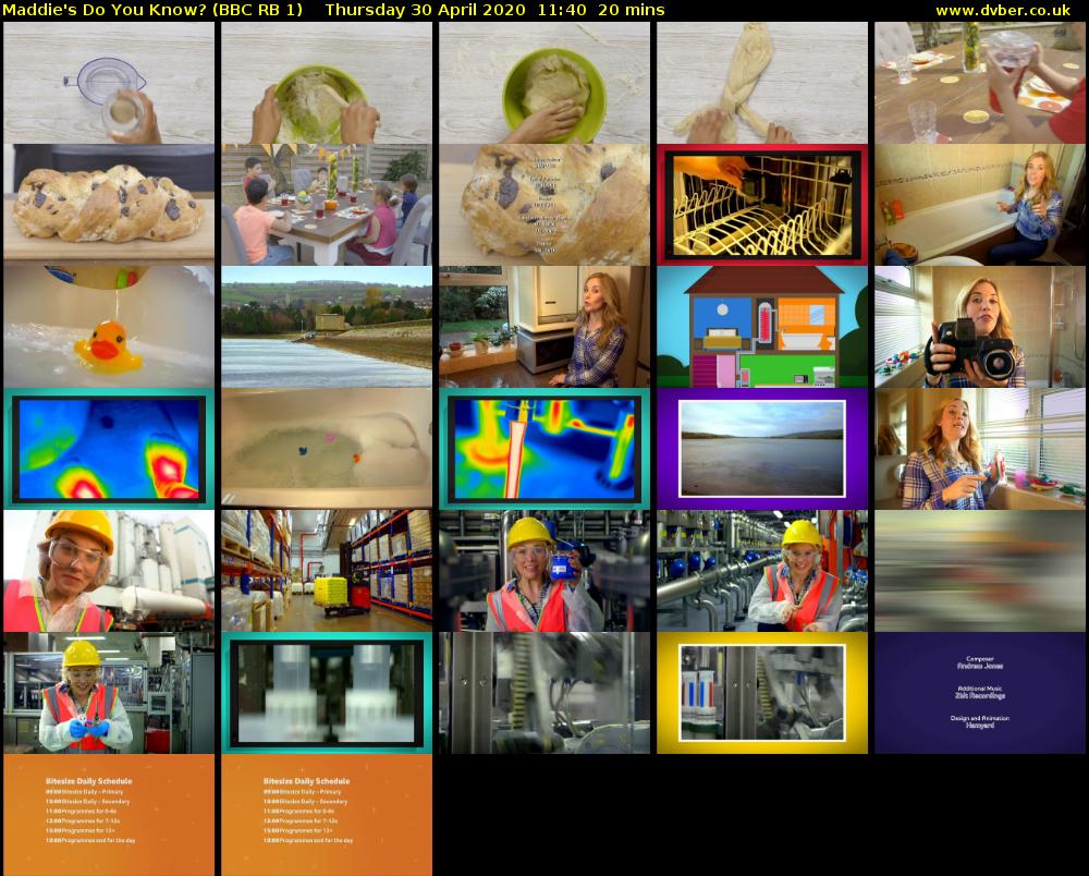 Maddie's Do You Know? (BBC RB 1) Thursday 30 April 2020 11:40 - 12:00