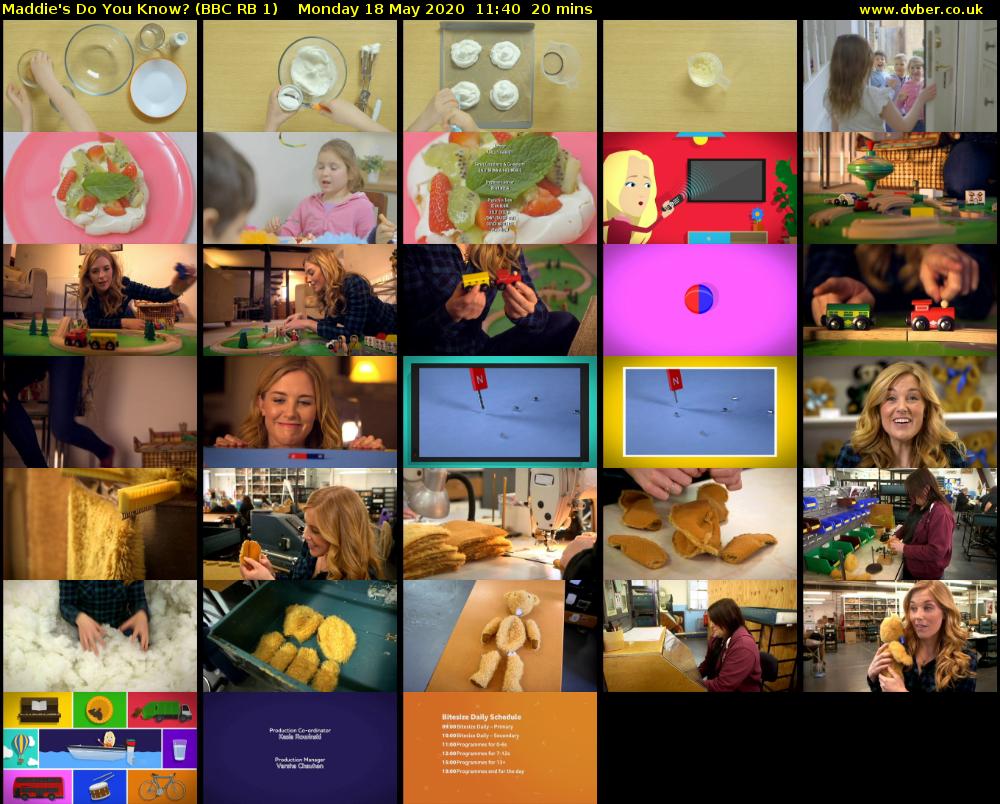Maddie's Do You Know? (BBC RB 1) Monday 18 May 2020 11:40 - 12:00
