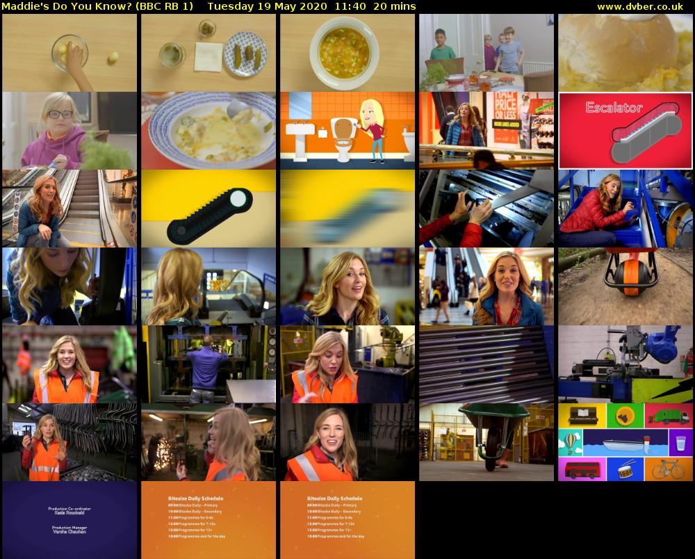 Maddie's Do You Know? (BBC RB 1) Tuesday 19 May 2020 11:40 - 12:00