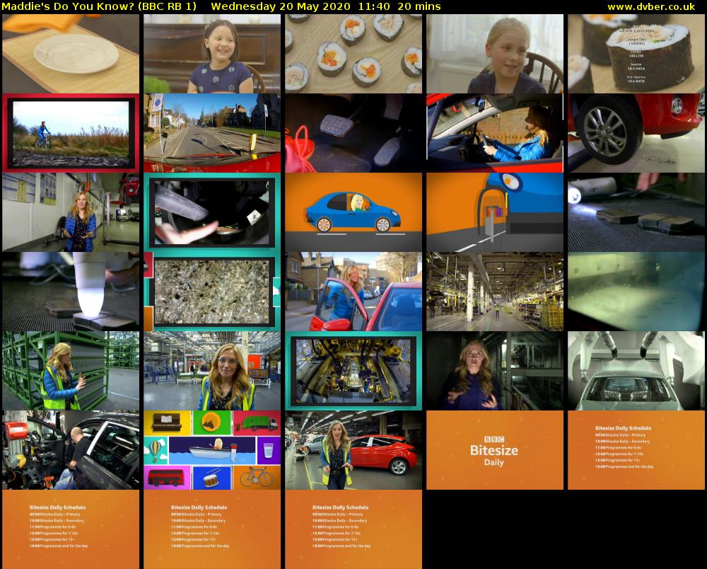 Maddie's Do You Know? (BBC RB 1) Wednesday 20 May 2020 11:40 - 12:00