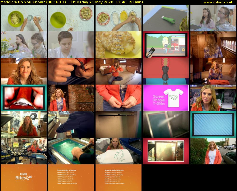 Maddie's Do You Know? (BBC RB 1) Thursday 21 May 2020 11:40 - 12:00