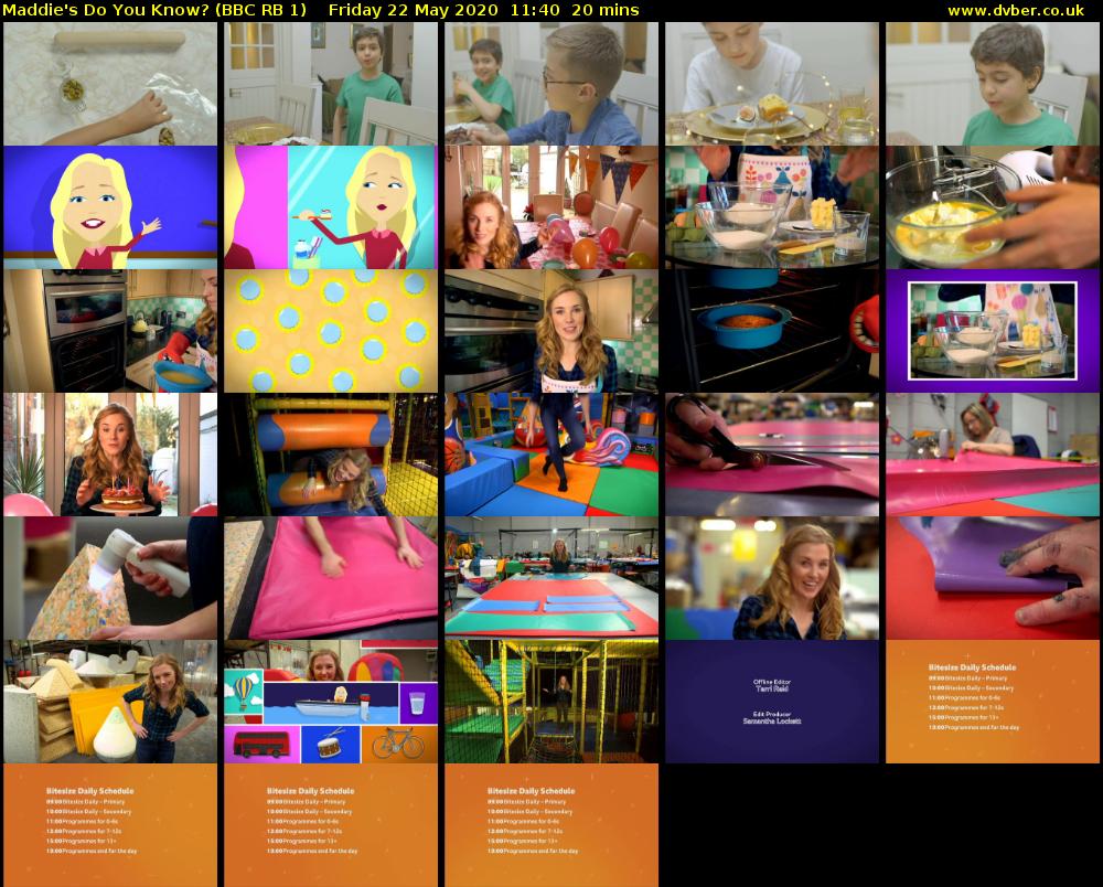 Maddie's Do You Know? (BBC RB 1) Friday 22 May 2020 11:40 - 12:00