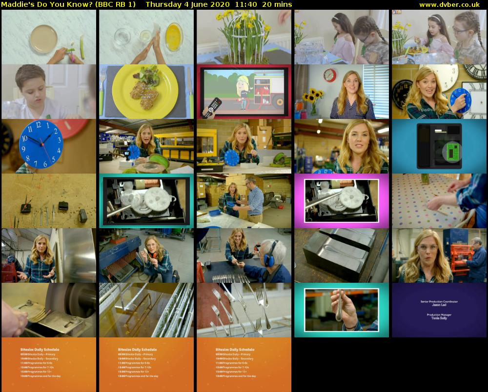 Maddie's Do You Know? (BBC RB 1) Thursday 4 June 2020 11:40 - 12:00