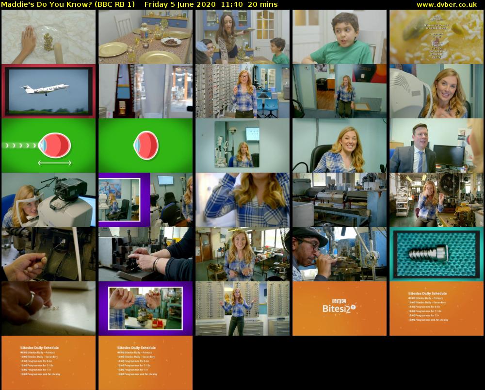 Maddie's Do You Know? (BBC RB 1) Friday 5 June 2020 11:40 - 12:00