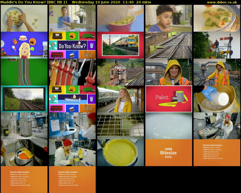 Maddie's Do You Know? (BBC RB 1) Wednesday 10 June 2020 11:40 - 12:00