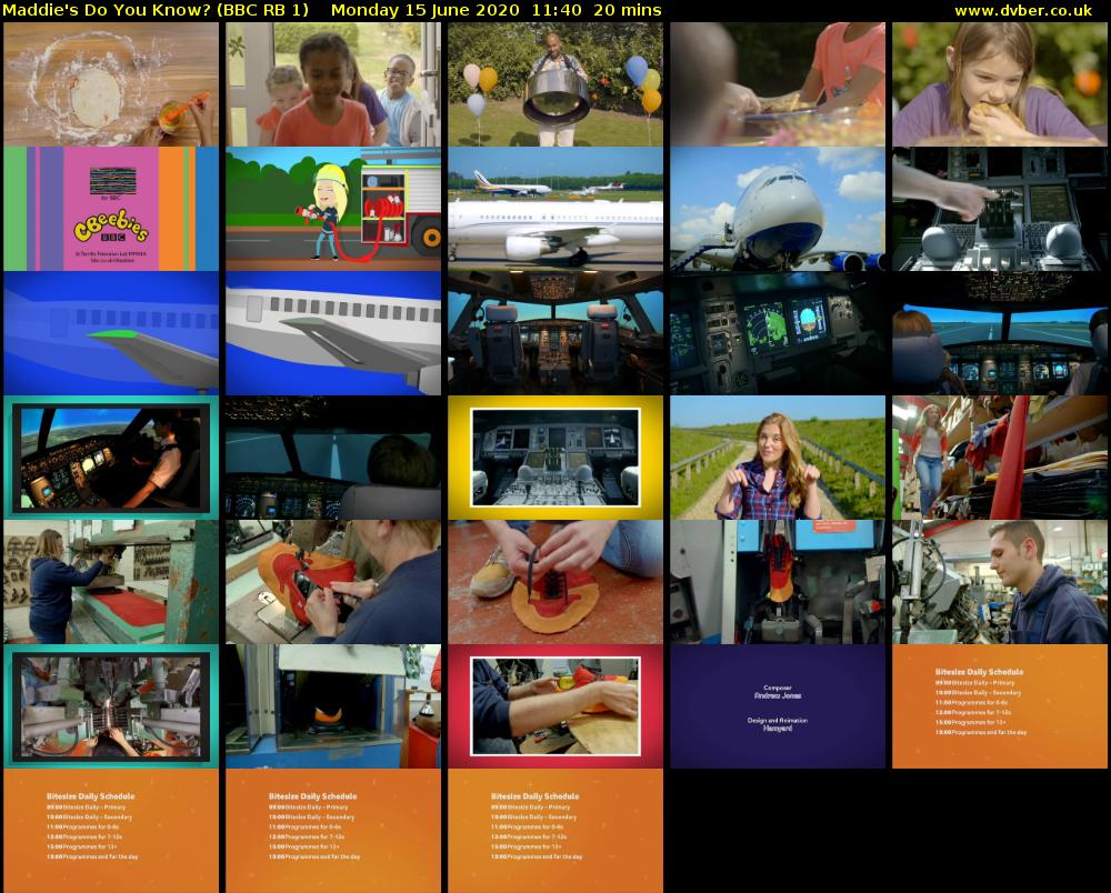 Maddie's Do You Know? (BBC RB 1) Monday 15 June 2020 11:40 - 12:00