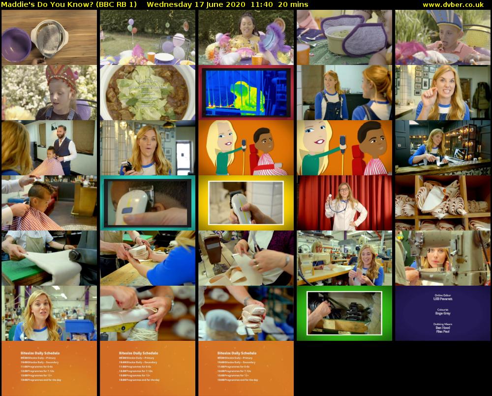 Maddie's Do You Know? (BBC RB 1) Wednesday 17 June 2020 11:40 - 12:00