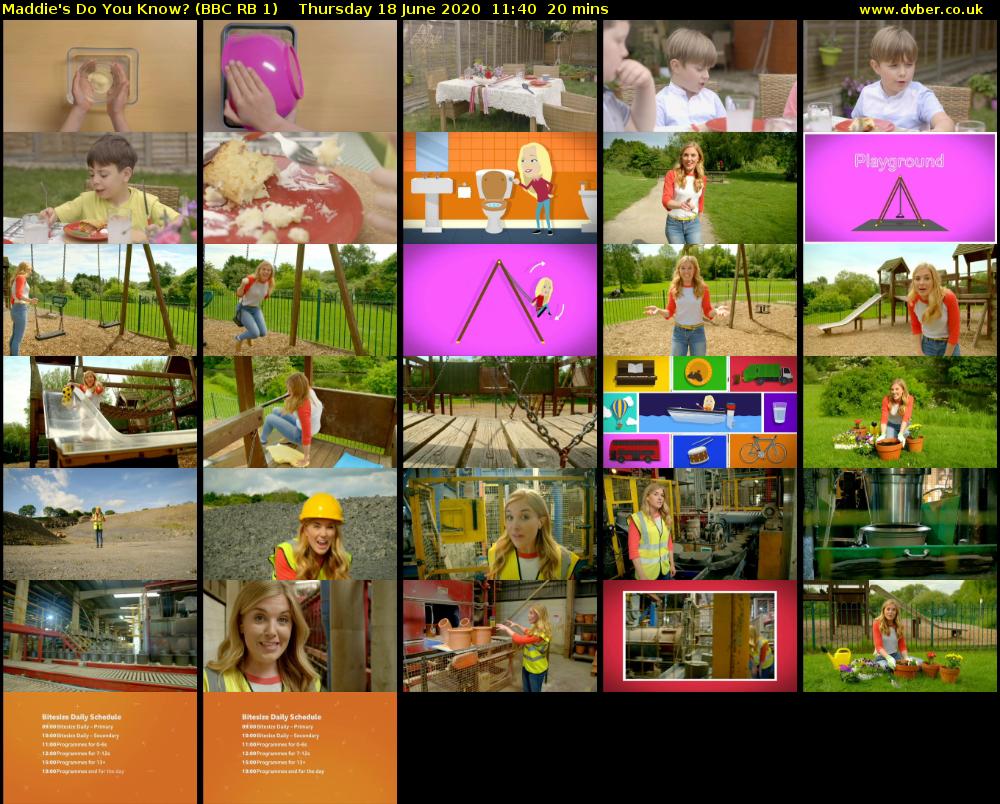 Maddie's Do You Know? (BBC RB 1) Thursday 18 June 2020 11:40 - 12:00