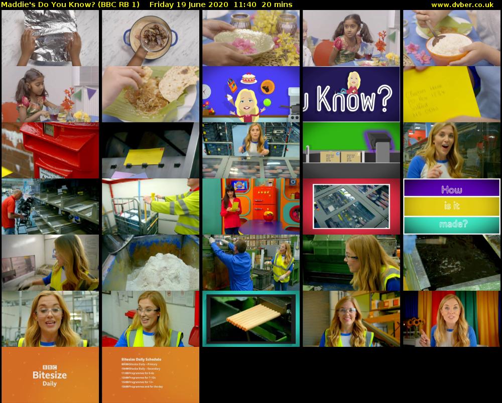 Maddie's Do You Know? (BBC RB 1) Friday 19 June 2020 11:40 - 12:00