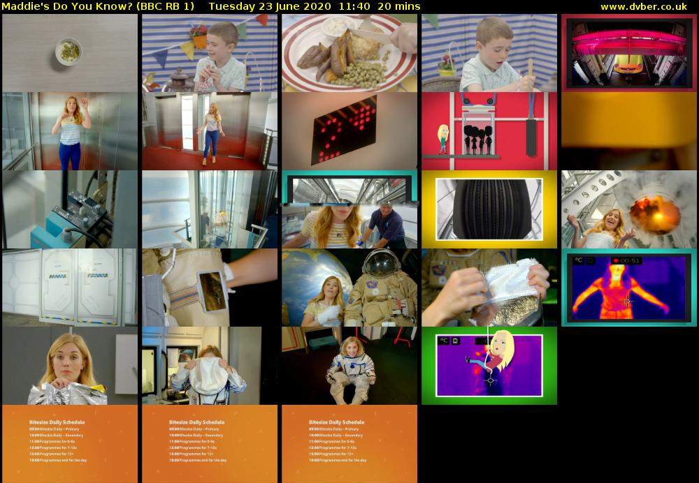 Maddie's Do You Know? (BBC RB 1) Tuesday 23 June 2020 11:40 - 12:00