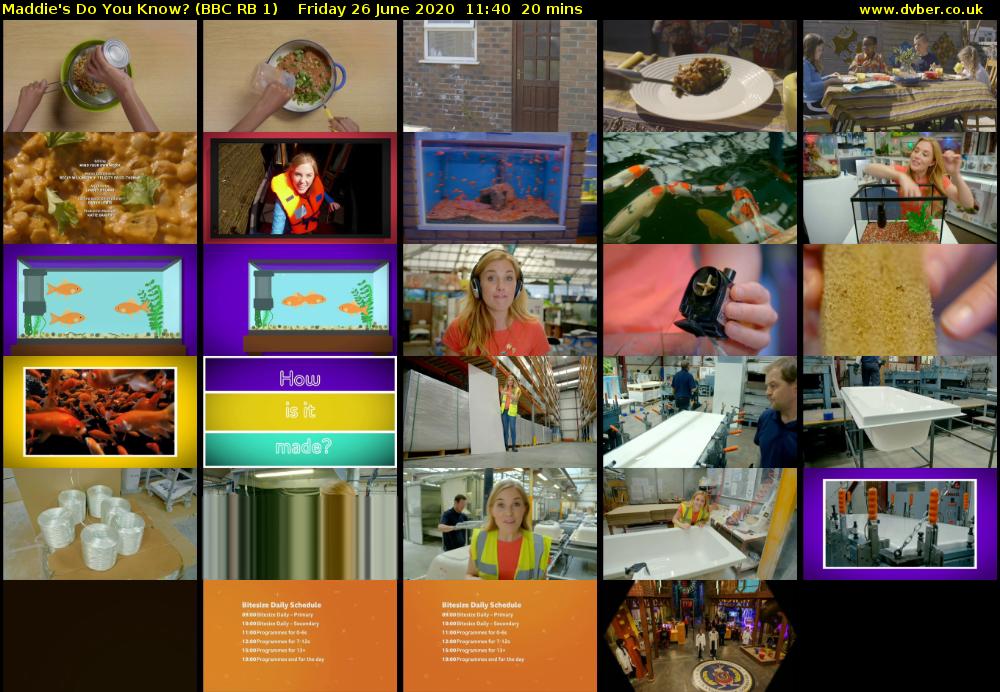 Maddie's Do You Know? (BBC RB 1) Friday 26 June 2020 11:40 - 12:00