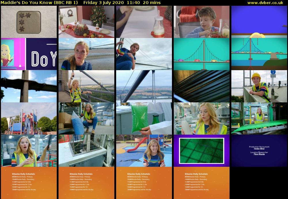 Maddie's Do You Know (BBC RB 1) Friday 3 July 2020 11:40 - 12:00