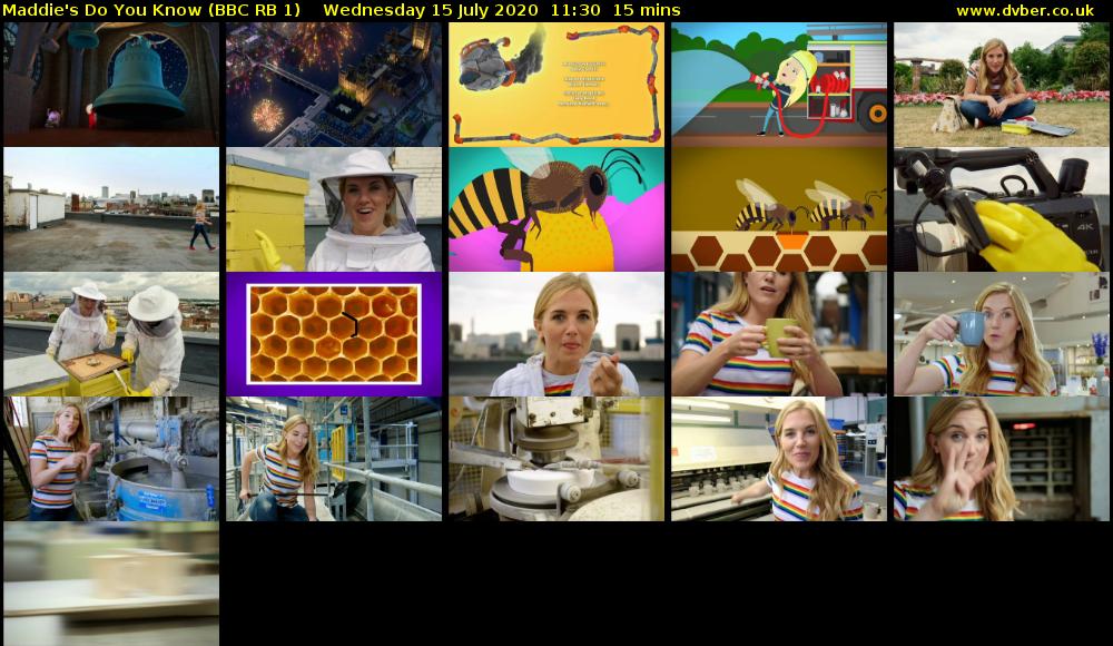 Maddie's Do You Know (BBC RB 1) Wednesday 15 July 2020 11:30 - 11:45