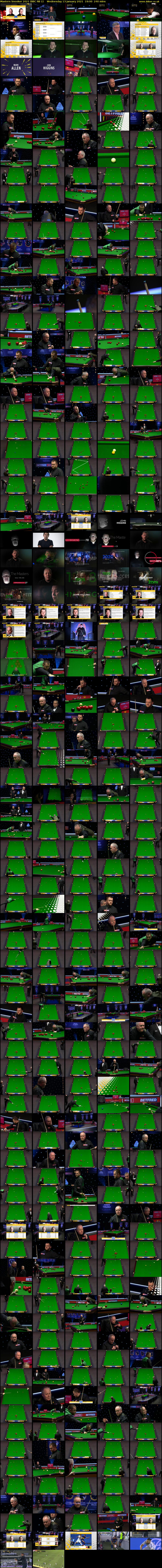 Masters Snooker 2021 (BBC RB 1) Wednesday 13 January 2021 19:00 - 23:00