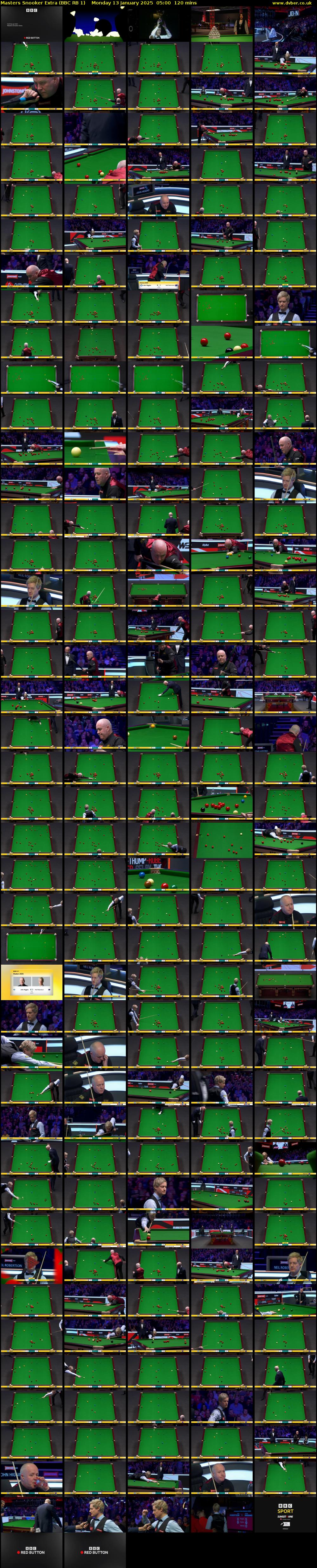 Masters Snooker Extra (BBC RB 1) Monday 13 January 2025 05:00 - 07:00
