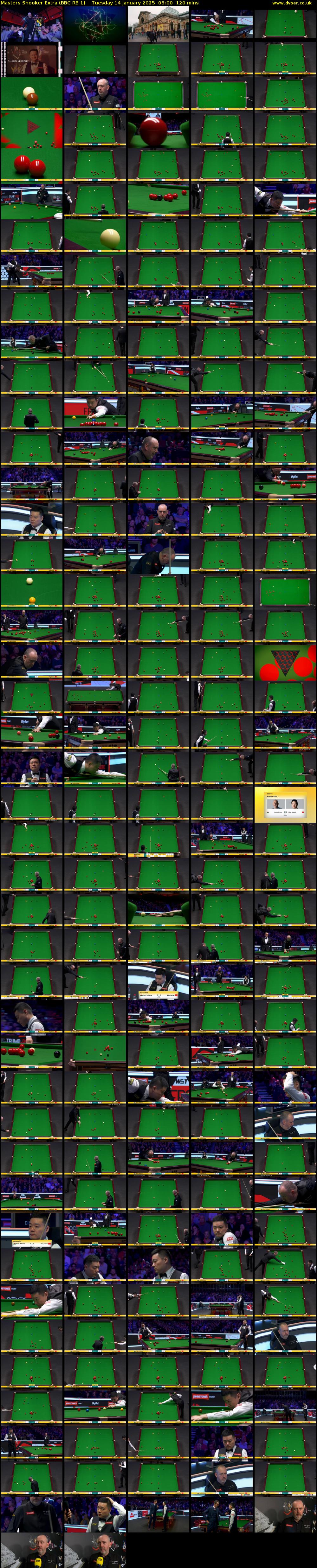 Masters Snooker Extra (BBC RB 1) Tuesday 14 January 2025 05:00 - 07:00