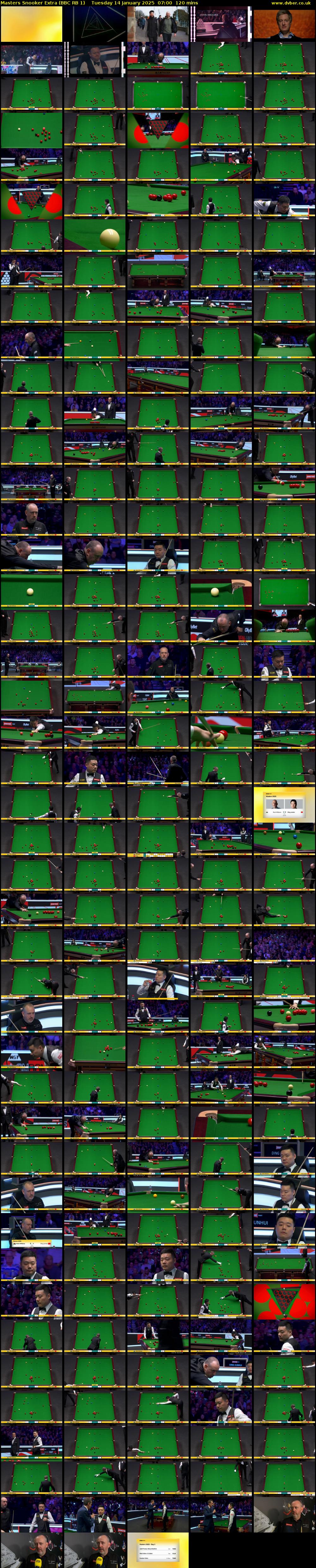 Masters Snooker Extra (BBC RB 1) Tuesday 14 January 2025 07:00 - 09:00