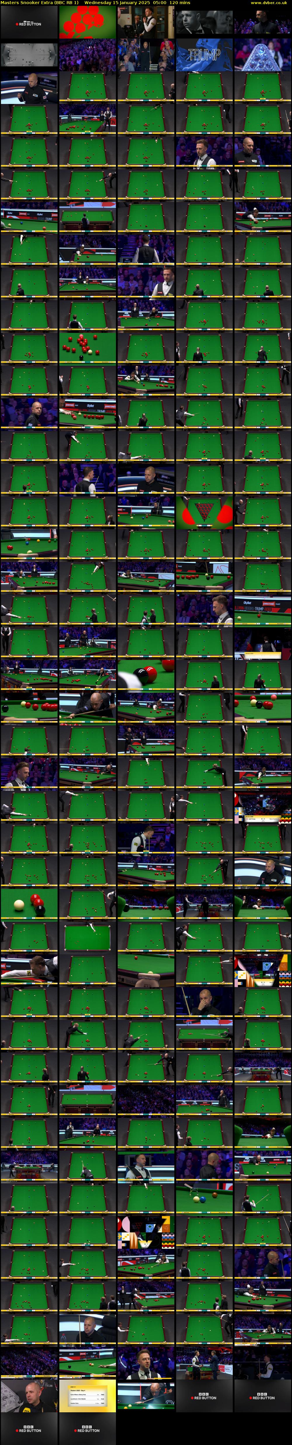Masters Snooker Extra (BBC RB 1) Wednesday 15 January 2025 05:00 - 07:00