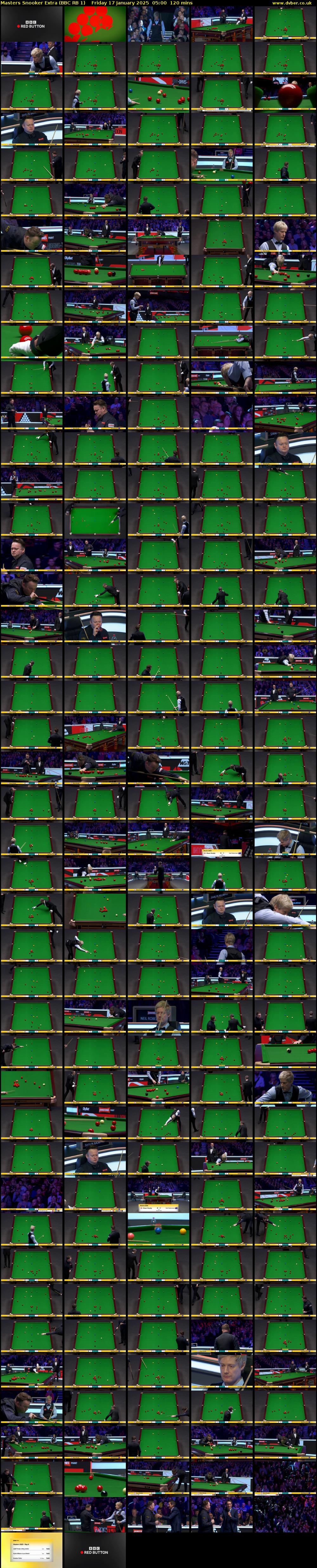 Masters Snooker Extra (BBC RB 1) Friday 17 January 2025 05:00 - 07:00