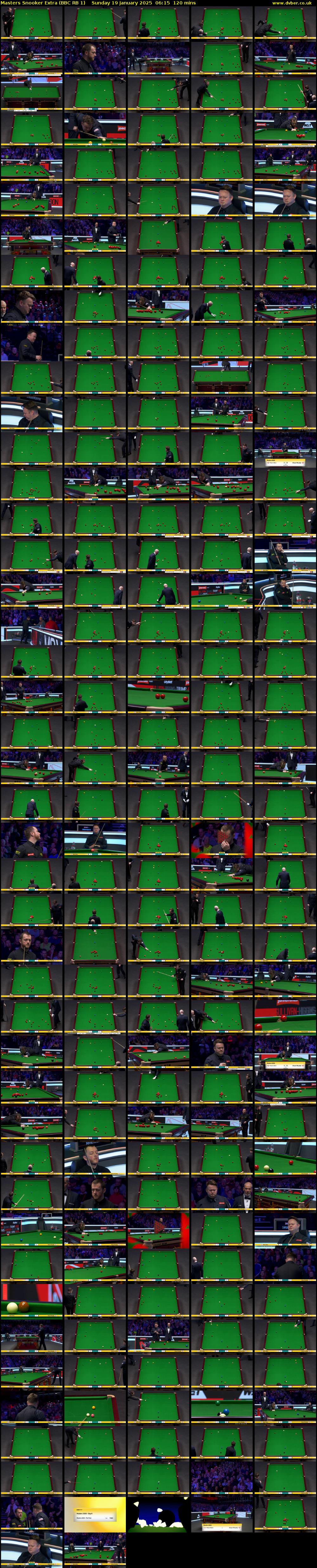 Masters Snooker Extra (BBC RB 1) Sunday 19 January 2025 06:15 - 08:15