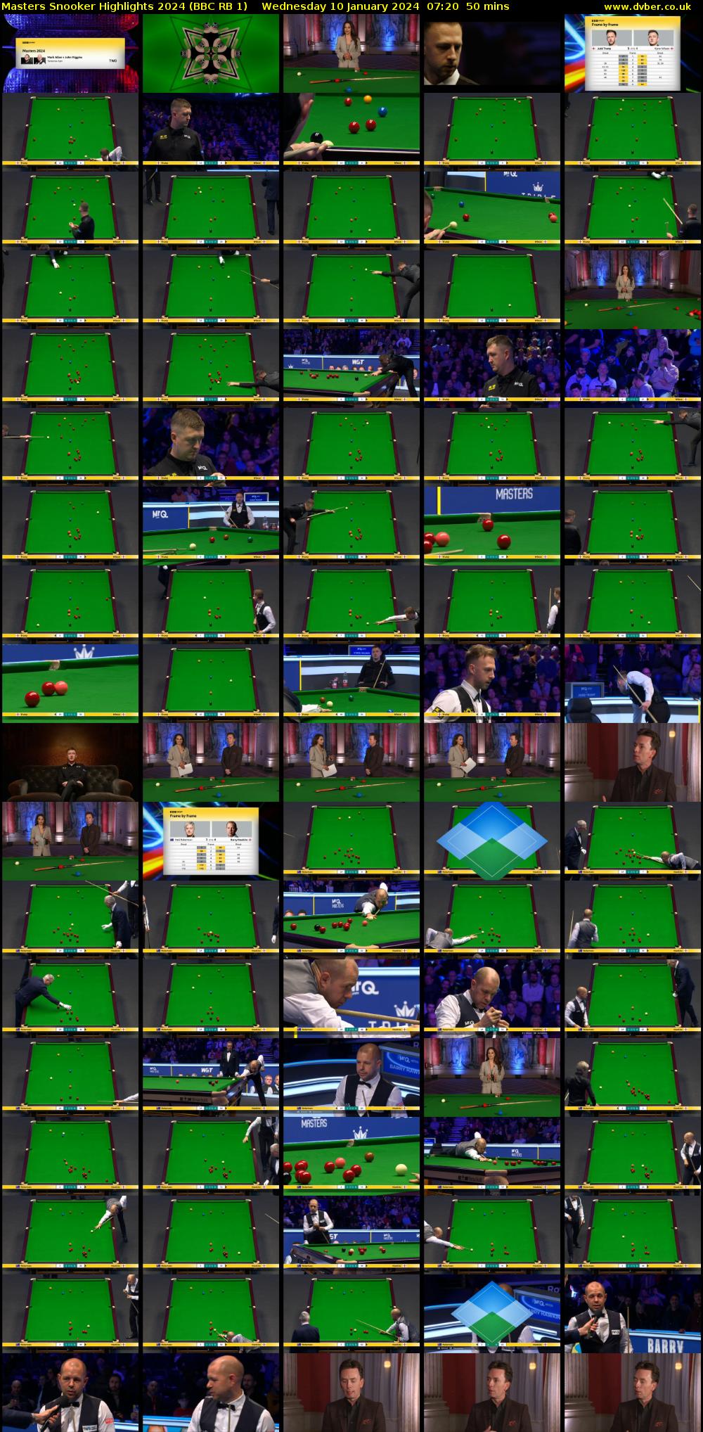 Masters Snooker Highlights 2024 (BBC RB 1) Wednesday 10 January 2024 07:20 - 08:10
