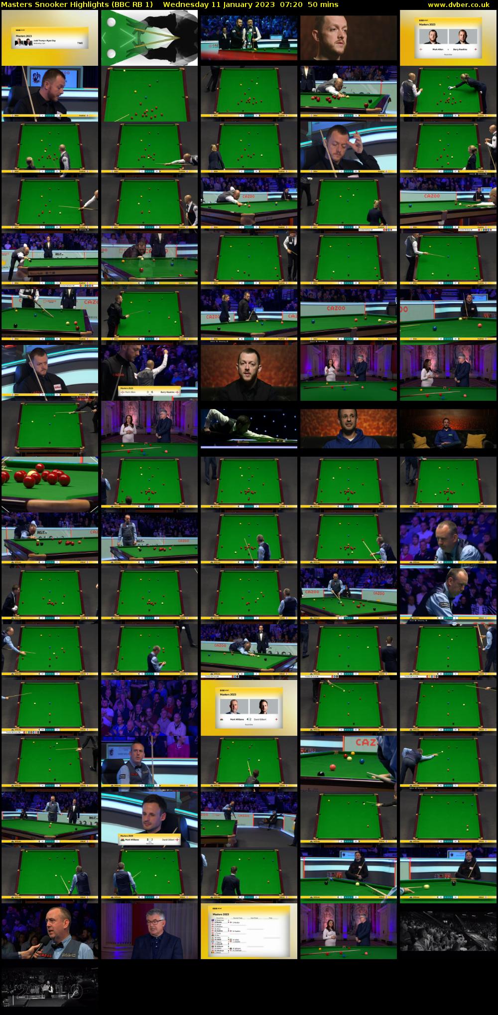 Masters Snooker Highlights (BBC RB 1) Wednesday 11 January 2023 07:20 - 08:10