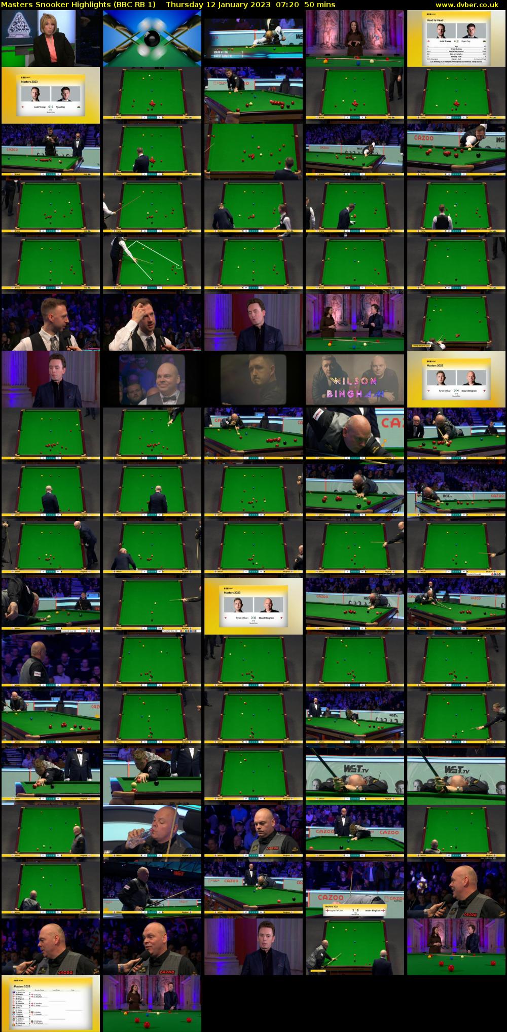 Masters Snooker Highlights (BBC RB 1) Thursday 12 January 2023 07:20 - 08:10